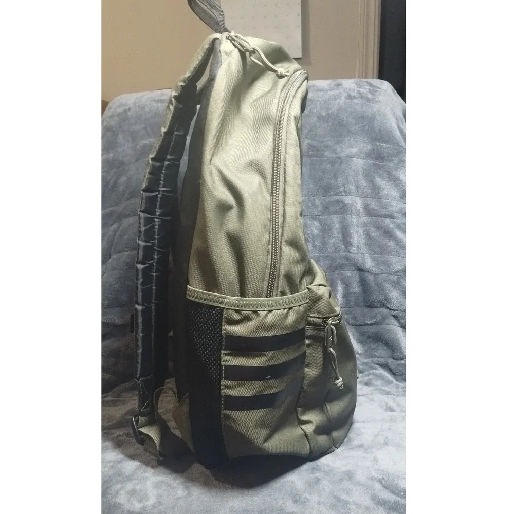 Adidas Backpack and Lunch Bag Set Olive Green 3-Stripe Sport School Travel Bag